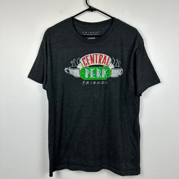 Friends The Television Series Central Perk Coffee Heather Grey T-Shirt Large - Picture 1 of 7